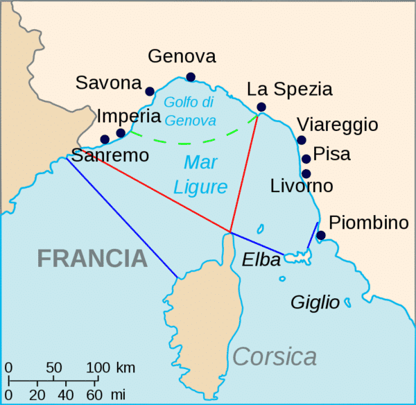 Mar Ligure e Mar Tirreno