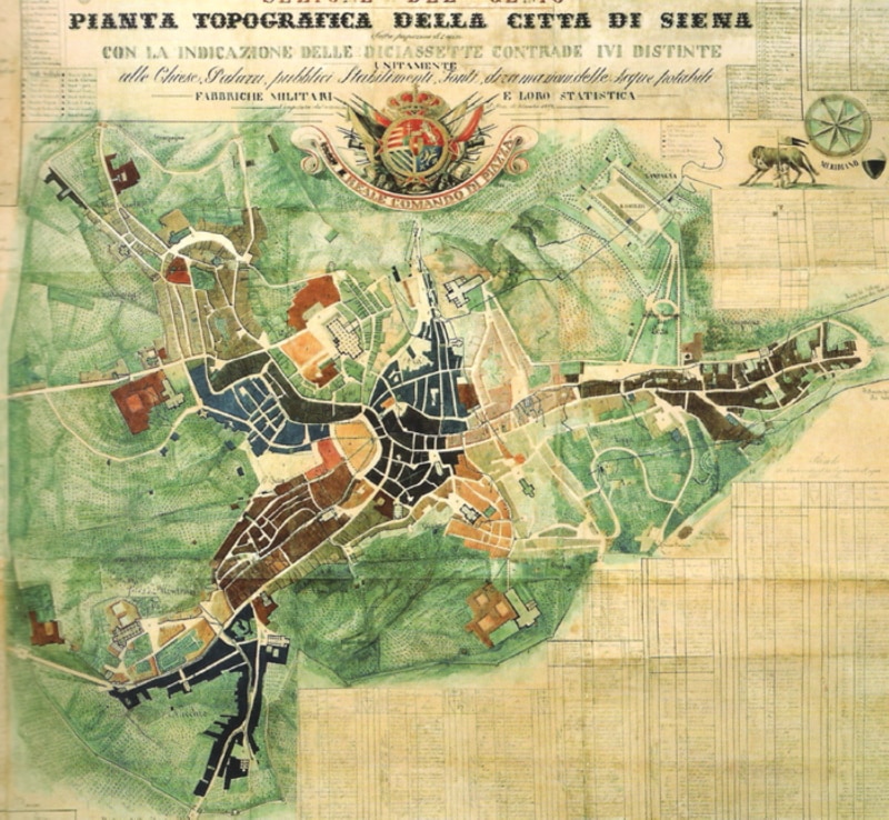 Antica carta delle Contrade di Siena