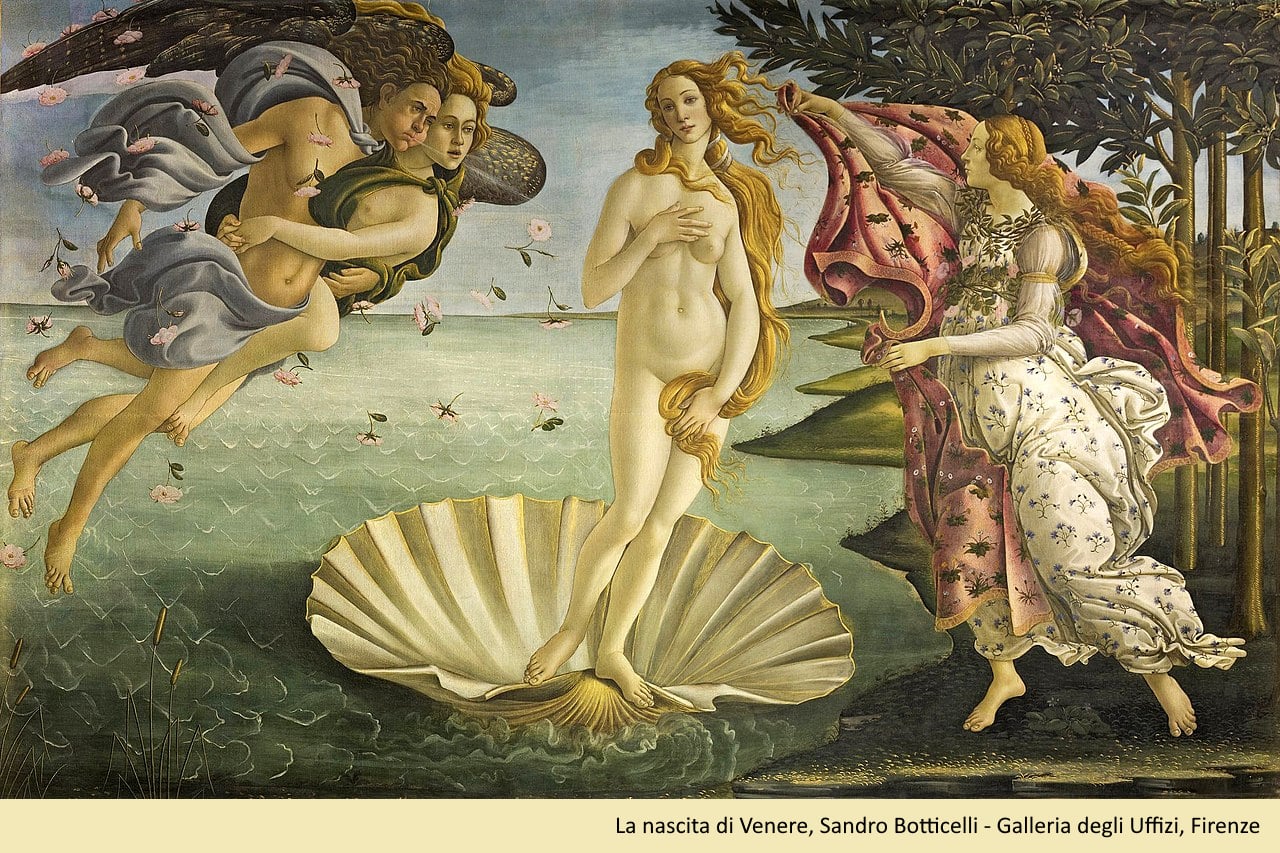 Sandro Botticelli, La nascita di Venere. Firenze, Galleria degli Uffizi